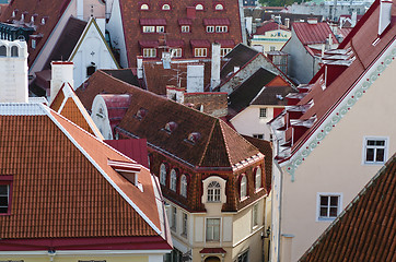 Image showing View over the rooftops of Tallinn, close-up