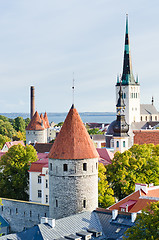 Image showing Towers of a fortification of Old Tallinn