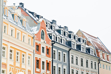 Image showing Facades of houses in Old Riga