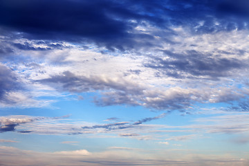 Image showing Sky with clouds at sunset