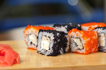 Image showing tobico sushi rolls