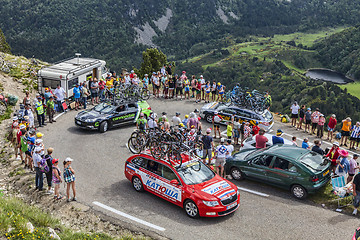 Image showing Technical cars in Pyrenees Mountains