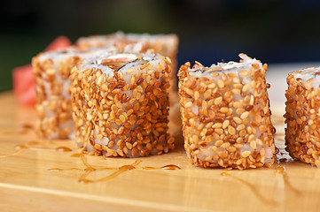 Image showing sesame sushi rolls