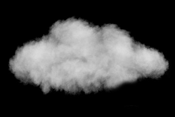 Image showing white puffy cloud isolated on black background