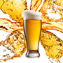 Image showing Beer in glasses isolated on white background