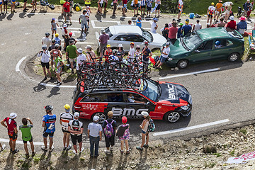 Image showing BMC Team Technical Car in Pyrenees Mountains