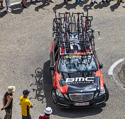 Image showing BMC Team Technical Car in Pyrenees Mountains