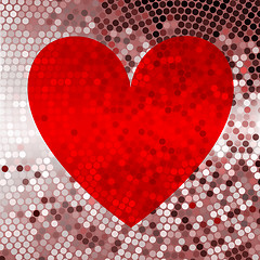 Image showing Holiday red abstract background with hearts