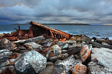 Image showing Storm over shipwreck at Sydney