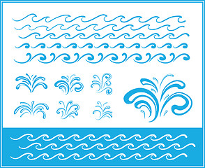 Image showing Set of wave symbols for design