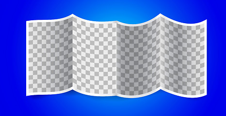 Image showing Folded transparency paper on blue background