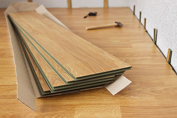 Image showing Laminated panels the color of the wood