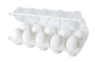 Image showing six eggs in a plastic egg box