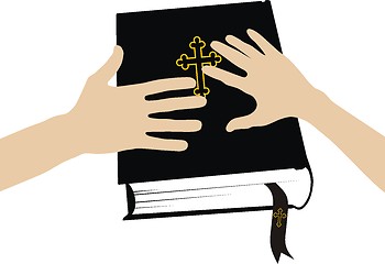 Image showing Marital oath on the Holy Bible 