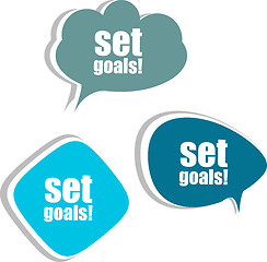 Image showing set goals. Set of stickers, labels, tags. Template for infographics