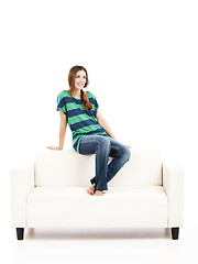 Image showing Woman at the sofa