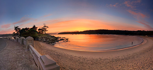 Image showing Sunrise Balmoral Beach Panorama  Australia