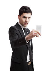 Image showing Holding a business card
