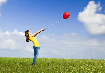 Image showing Girl with a balloon