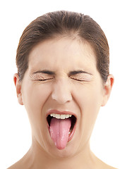 Image showing Pulling tongue out
