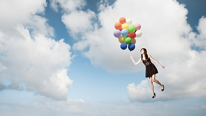 Image showing Flying with ballons