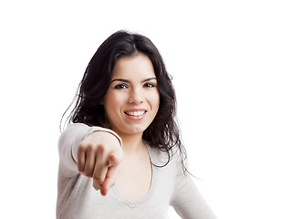 Image showing Girl pointing