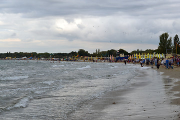 Image showing Beach of Anapa in September. Black Sea. Russia.