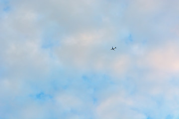 Image showing Passenger plane flies away