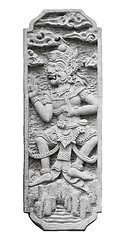 Image showing Stone tablet with the image of the ancient deity. Indonesia, Bal