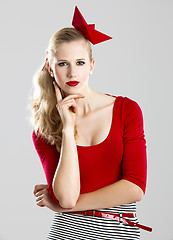 Image showing Woman in red