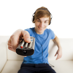 Image showing Man with a remote control