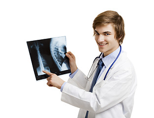 Image showing Doctor analyzing a RX