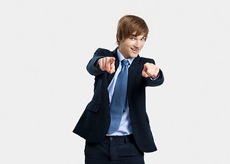 Image showing Businessman pointing