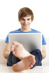 Image showing Happy man with a laptop