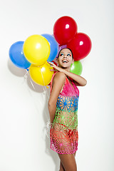 Image showing Fashion woman with ballons