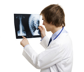 Image showing Doctor analyzing a RX