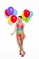 Image showing Fashion woman with ballons