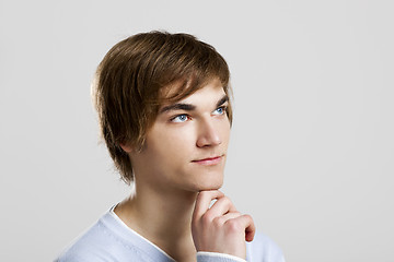 Image showing Young man thinking