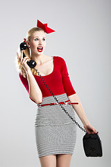 Image showing Fashion woman with a phone