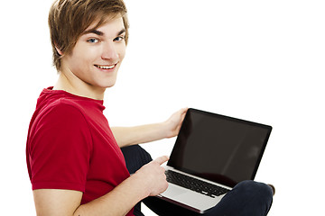 Image showing Man working with a laptop