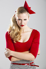 Image showing Woman in red