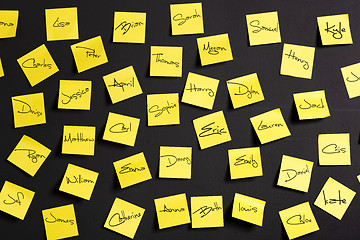 Image showing Yellow notes