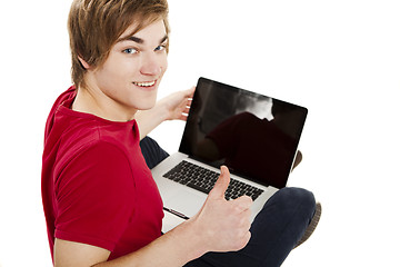 Image showing Man working with a laptop