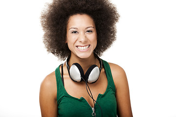 Image showing Beautiful girl with headphones