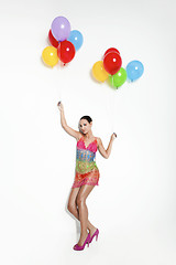 Image showing Fashion woman with ballons