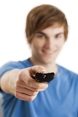 Image showing Man with a remote control