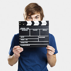 Image showing Showing a clapboard