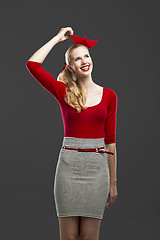 Image showing Woman in red