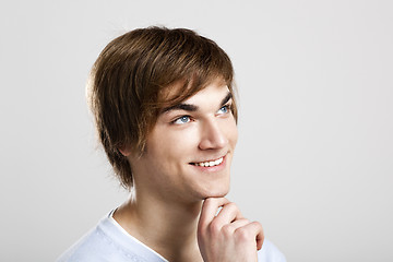 Image showing Young man thinking