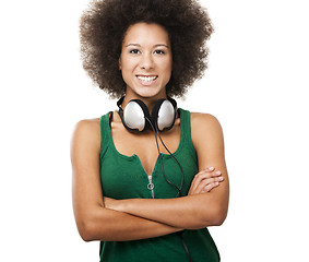 Image showing Beautiful girl with headphones